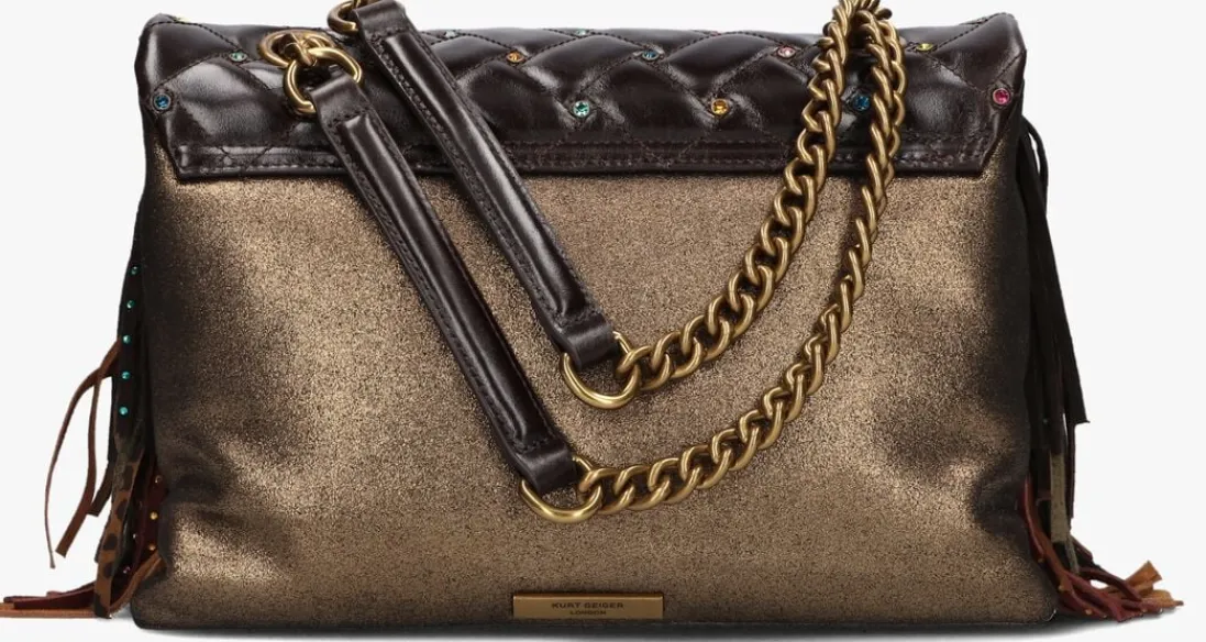 KURT GEIGER LONDON bronzen schoudertas lg kensington fringe brons Online