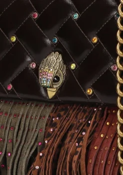 KURT GEIGER LONDON bronzen schoudertas lg kensington fringe brons Online