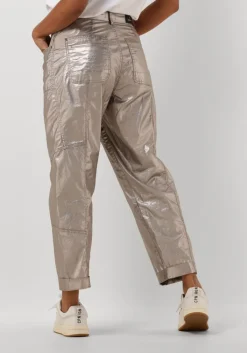 SUMMUM bronzen pantalon loose tapered pants foil coated twill brons Discount