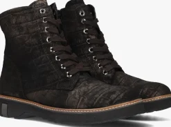 WALDLAUFER bronzen enkellaarsjes 683801 met print brons Hot