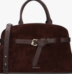 COCCINELLE e handtas sabine suede bi bruin