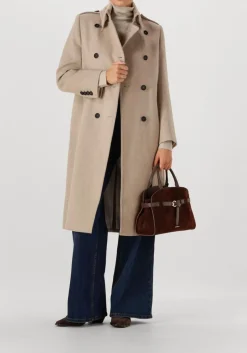 COCCINELLE e handtas sabine suede bi bruin