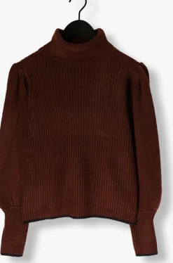 CO'COUTURE e trui row puff rib rollneck bruin Hot