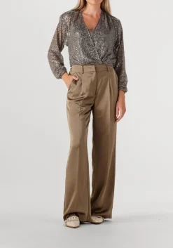 DANTE6 e broeken jules satin smart pants bruin