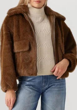 DANTE6 e faux fur jas entity faux fur bomber jacket bruin New
