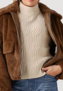 DANTE6 e faux fur jas entity faux fur bomber jacket bruin New