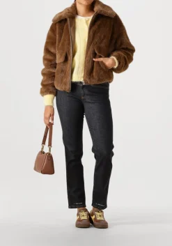 DANTE6 e faux fur jas entity faux fur bomber jacket bruin New