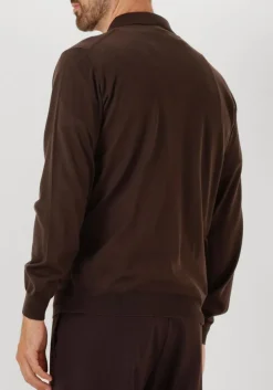FILIPPO DE LAURENTIIS e trui polo zip ml r merino bruin Best