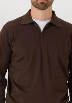 FILIPPO DE LAURENTIIS e trui polo zip ml r merino bruin Best