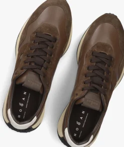 HOGAN e lage sneakers h601 allacciato h patch bruin Hot