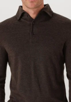 LEURINK KNIT e polo polo hidden button down bruin Best
