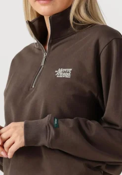 MERCER AMSTERDAM e sweater the mercer quarter zip contrast bruin Sale
