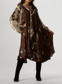 MES DEMOISELLES e midi jurk abbey bruin Best