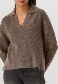 MOS MOSH e trui mmthora aidy polo knit bruin New