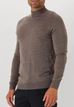 PROFUOMO e coltrui pullover mock neck merino bruin Online