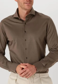 PROFUOMO e klassiek overhemd shirt x-cutaway sf japanese knitted bruin Best