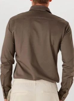 PROFUOMO e klassiek overhemd shirt x-cutaway sf japanese knitted bruin Best