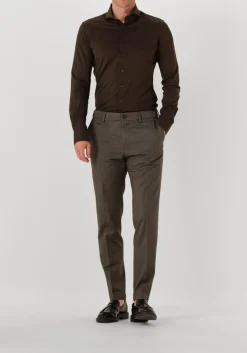 PROFUOMO e klassiek overhemd shirt x-cutaway sf japanese knitted bruin Discount