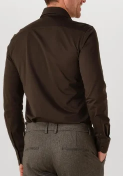 PROFUOMO e klassiek overhemd shirt x-cutaway sf japanese knitted bruin Discount