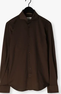 PROFUOMO e klassiek overhemd shirt x-cutaway sf japanese knitted bruin Discount