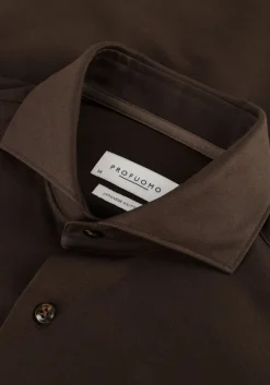 PROFUOMO e klassiek overhemd shirt x-cutaway sf japanese knitted bruin Discount