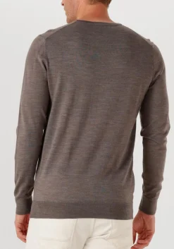 PROFUOMO e trui pullover crewneck merino bruin Outlet