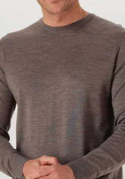 PROFUOMO e trui pullover crewneck merino bruin Outlet