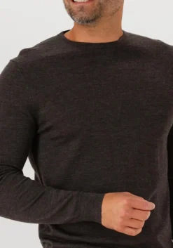 PROFUOMO e trui pullover crew neck merino bruin Best