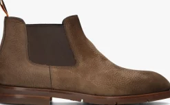 SANTONI e chelsea boots nub grain chelsea boot bruin Outlet