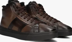 SANTONI e hoge sneakers led vacht mid sneaker bruin Best