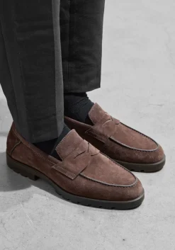 SANTONI e loafers sue penny loafer gz bruin New