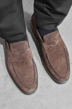 SANTONI e loafers sue penny loafer gz bruin New