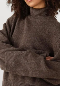 SECOND FEMALE e coltrui alpha knit t-neck bruin New