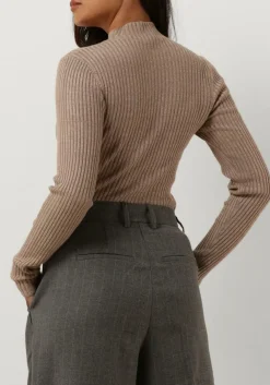 SECOND FEMALE e tops & t-shirts sanka knit t-neck bruin New