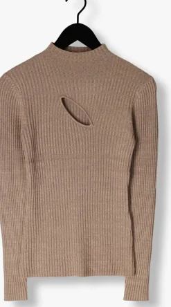 SECOND FEMALE e tops & t-shirts sanka knit t-neck bruin New