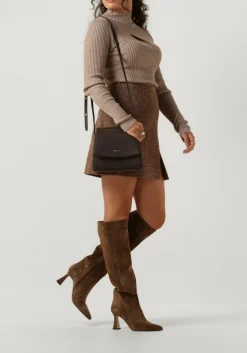 SECOND FEMALE e tops & t-shirts sanka knit t-neck bruin New