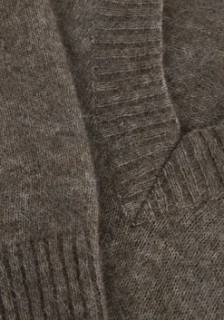 SECOND FEMALE e trui brook knit loose v-neck bruin Outlet