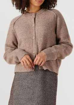 SECOND FEMALE e vest banja knit raglan cardigan bruin Clearance