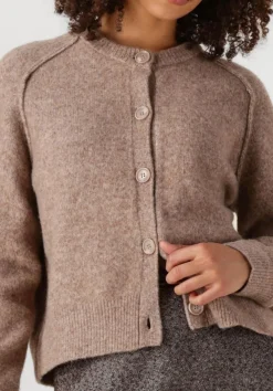SECOND FEMALE e vest banja knit raglan cardigan bruin Clearance