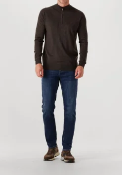 STEFANO LAURAN e trui half zip anders bruin Discount