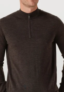 STEFANO LAURAN e trui half zip anders bruin Discount