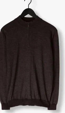 STEFANO LAURAN e trui half zip anders bruin Discount