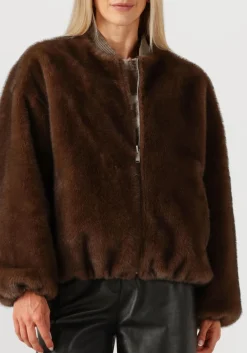 STUDIO AR e faux fur jas etta bruin Outlet