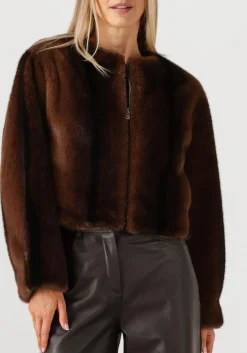 STUDIO AR e faux fur jas celeste bruin Best