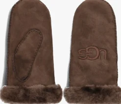 UGG e handschoenen sheepskin embroidered mitten bruin Clearance