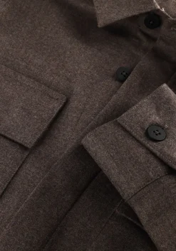 WAHTS e overshirt ewen stretch wool bruin Outlet