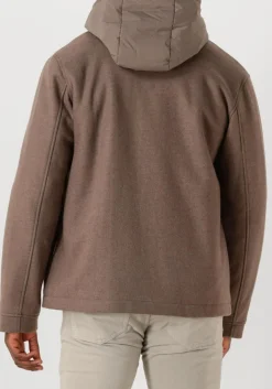 WOOLRICH e jack knitted wool shirt jacket bruin Clearance