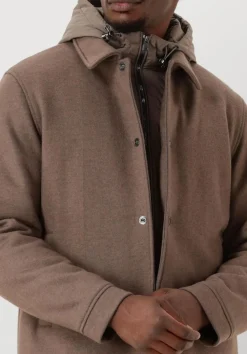 WOOLRICH e jack knitted wool shirt jacket bruin Clearance