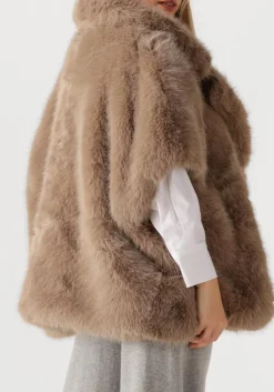 ALTER EGO faux fur jas elin camel Outlet