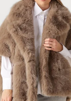 ALTER EGO faux fur jas elin camel Outlet